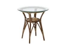 Kurvebord med løs glasplade Ø60 cm - sika design